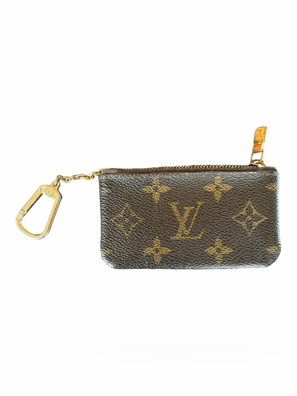 Louis Vuitton Monogram Key Pouch Cles Brown Canvas Coin Purse Made in Spain